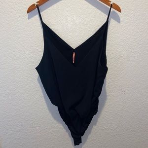 Black V Neck Body Suit